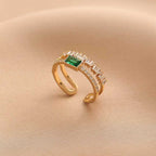 Women's Adjustable Crystal Ring Studded With Cubic Zirconia