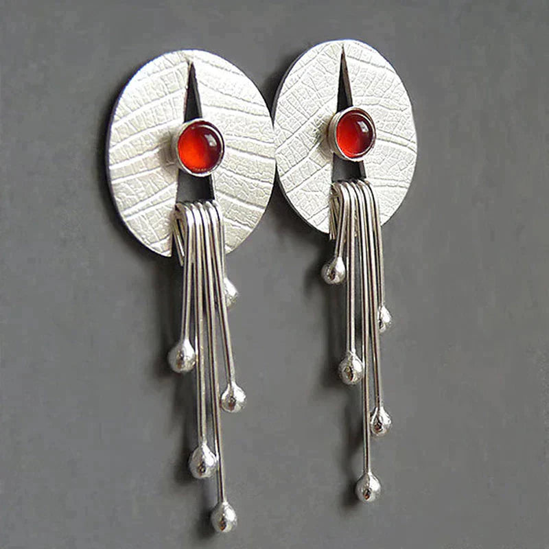 Exclusive Red Stone Drop Earrings
