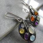Multicoloured Stone Vintage Earrings