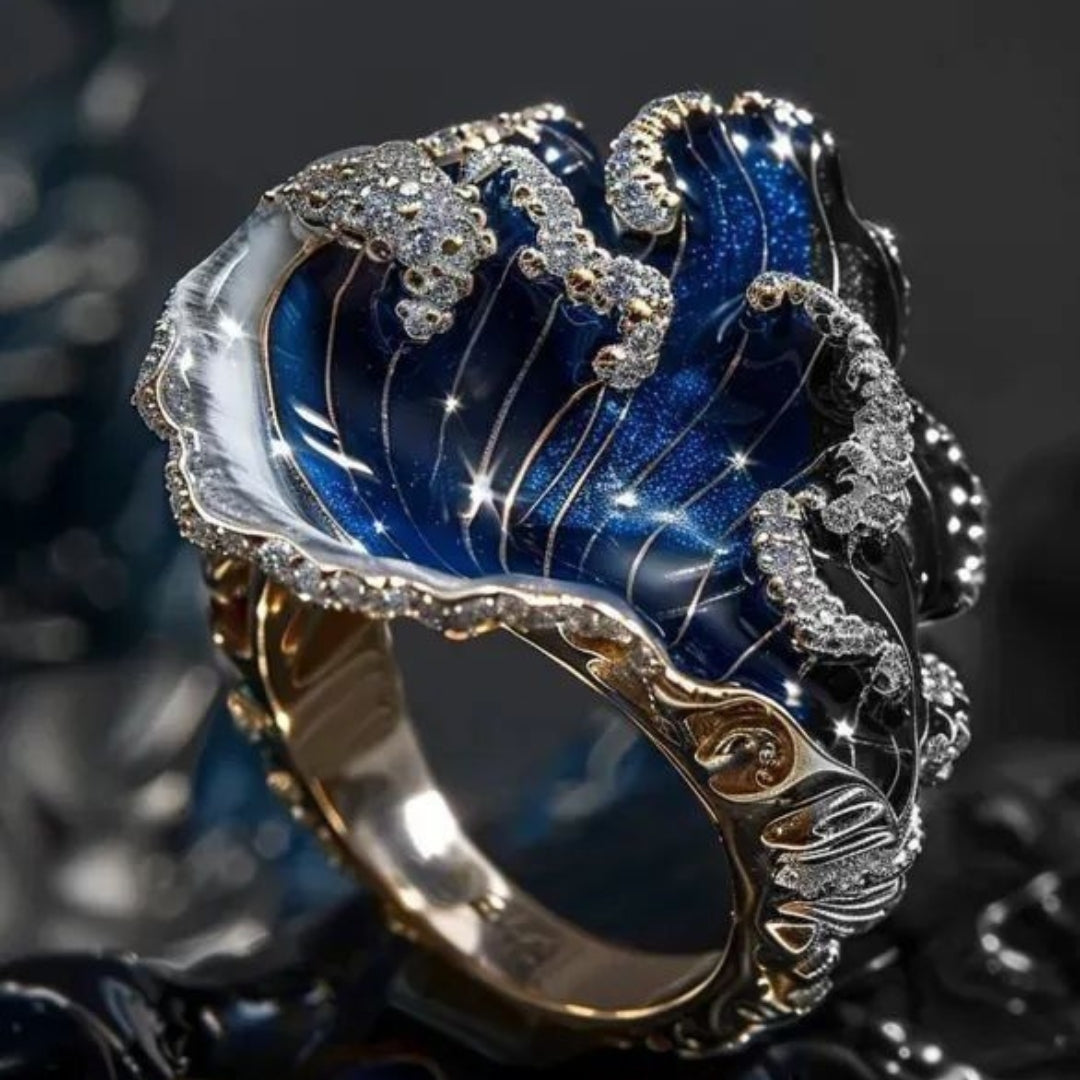 Exotic Ocean Wave Ring