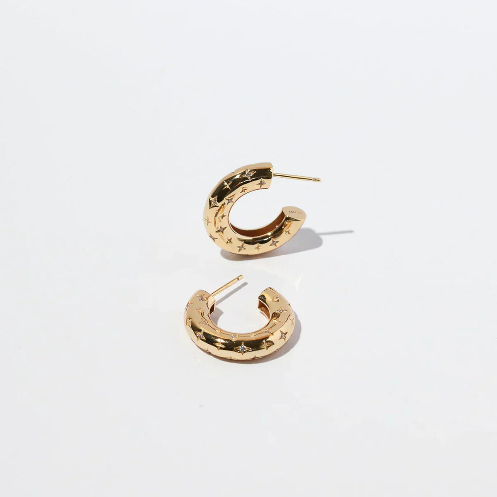 Gold Cosmic Hoop Earrings