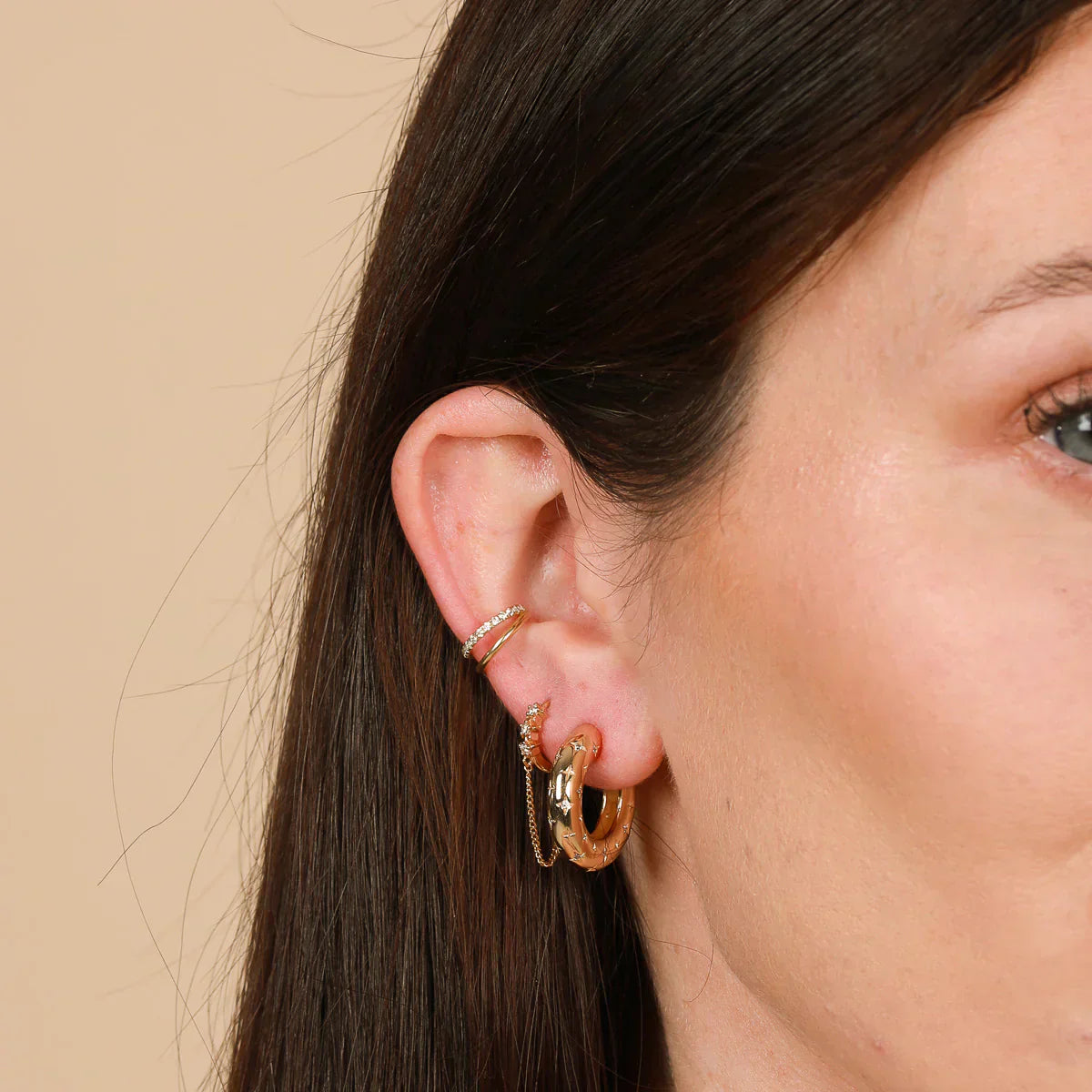 Gold Cosmic Hoop Earrings