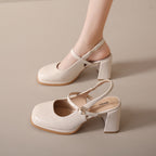 Elegant classic women's shoes with heel