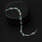 Elegant Emerald Silver Bracelet