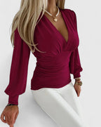 Loravine | Elegant V-Neck Top