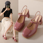 Elegant classic women's shoes with heel