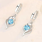 Eclipse Heart Drop Blue Earrings