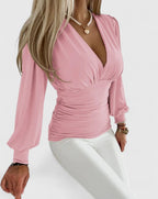 Loravine | Elegant V-Neck Top