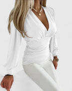 Loravine | Elegant V-Neck Top