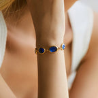 Sapphire Frosted Gold Bracelet