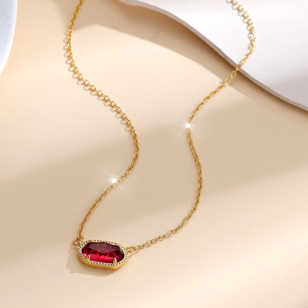 Classic Oval Ruby Necklace