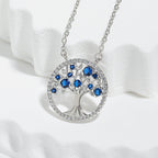 Tree of Life Sapphire Necklace | White Gold