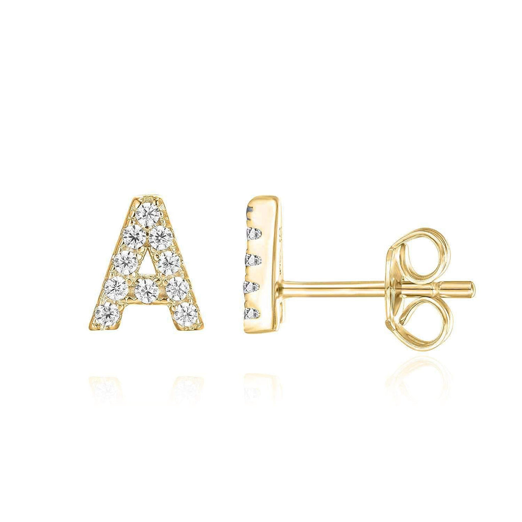 Mikhaela | Letter Earrings 18k Gold