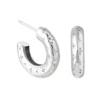 Cosmic Hoop Earrings | White Gold