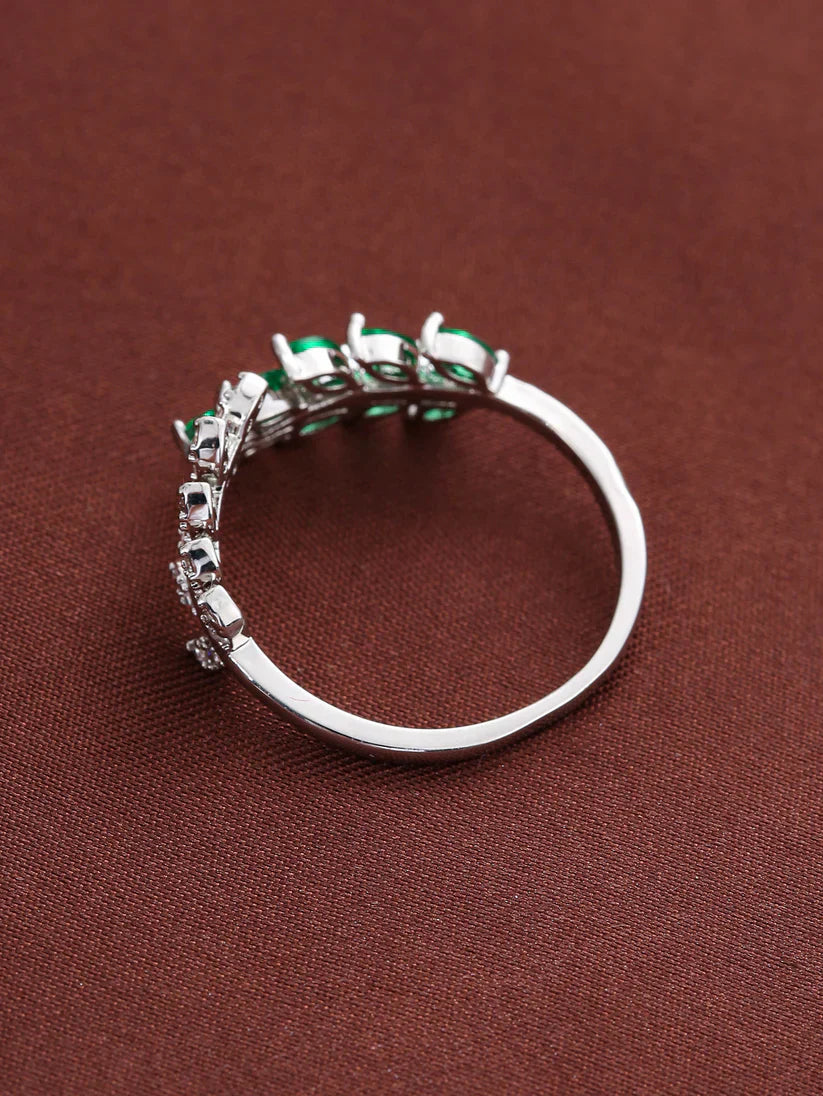 Radiance Green Silver Ring
