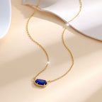 Oval Sapphire Necklace in Gold