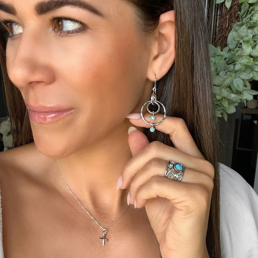 Opal Two Step Earrings