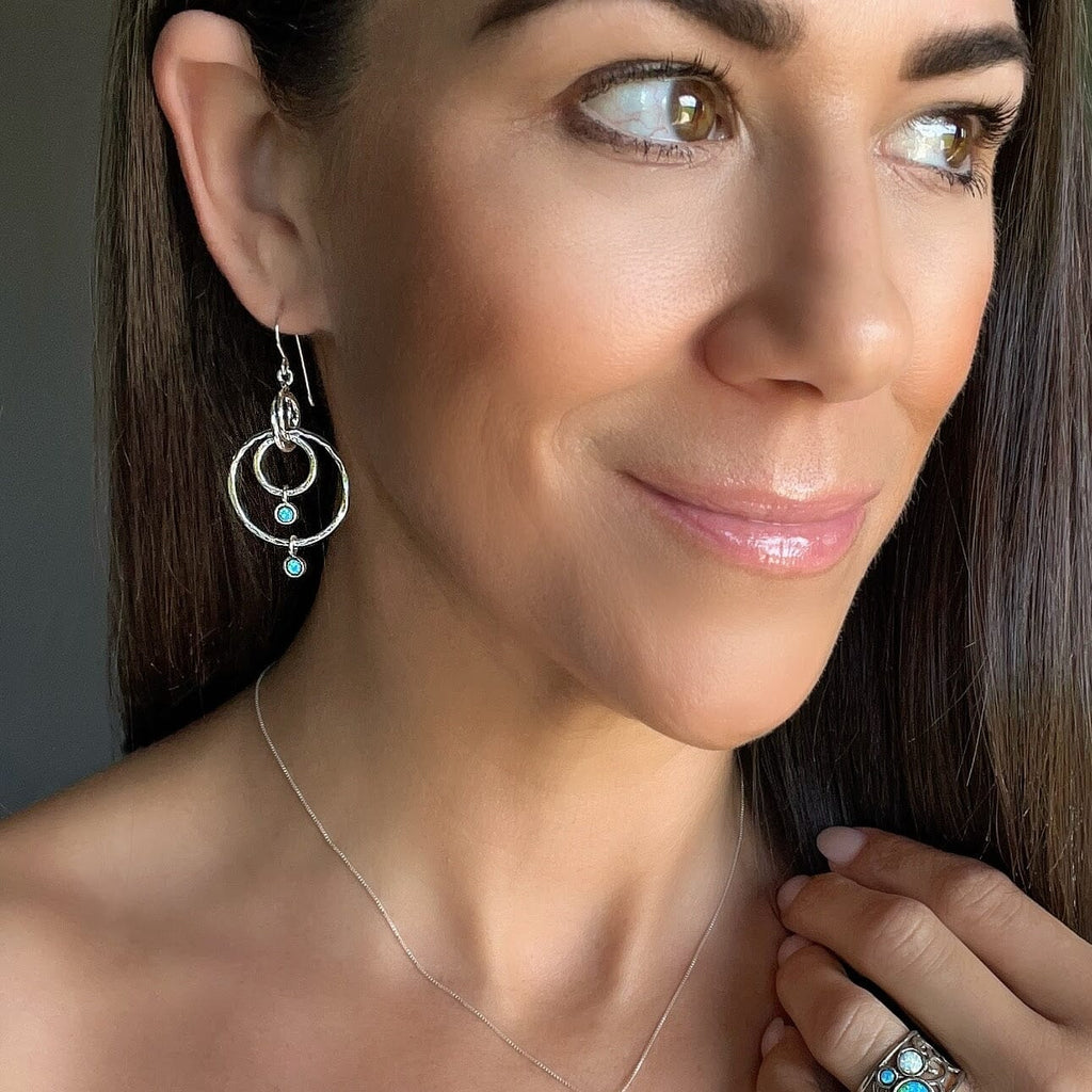 Opal Two Step Earrings