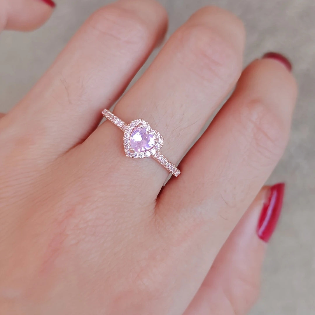 Rose Heart Pink Ring