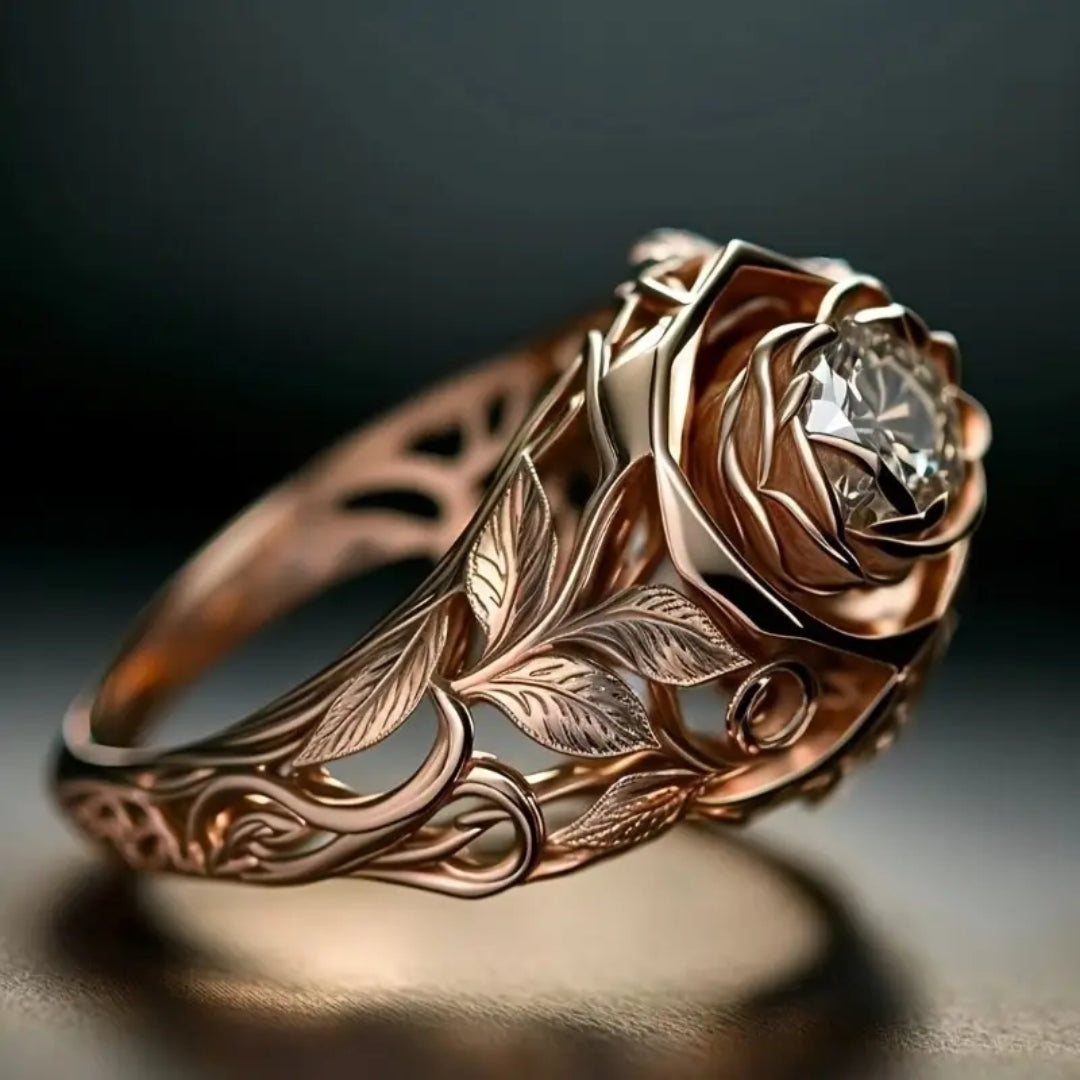 Rose Flower Hollow Ring