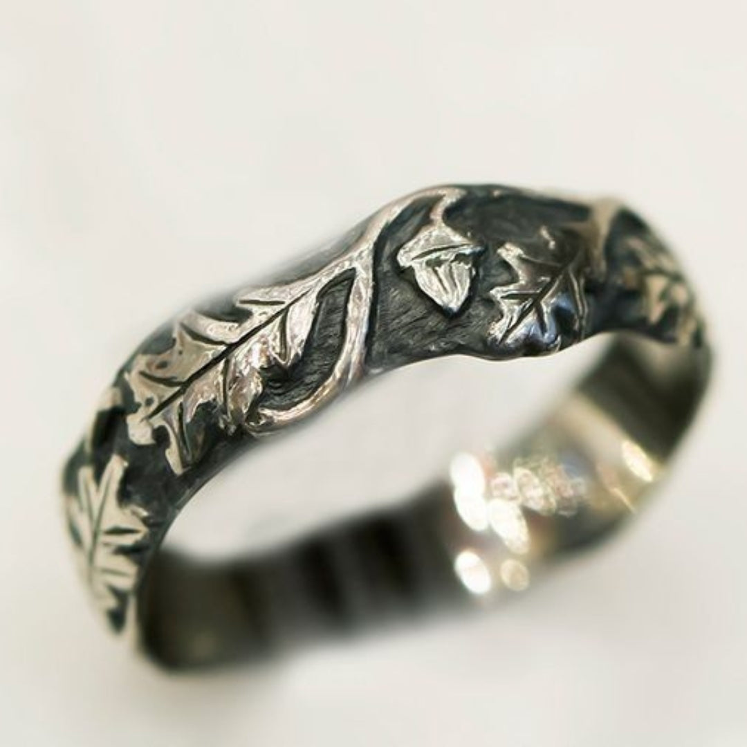 Leaf Rail Silver Ring
