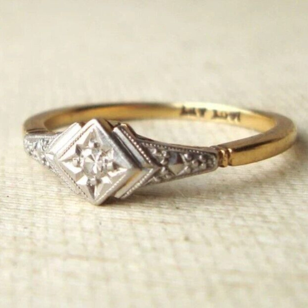 White & Gold Fine Ring