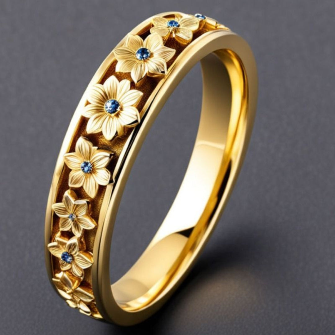 Floral Gold Exotic Fine Ring