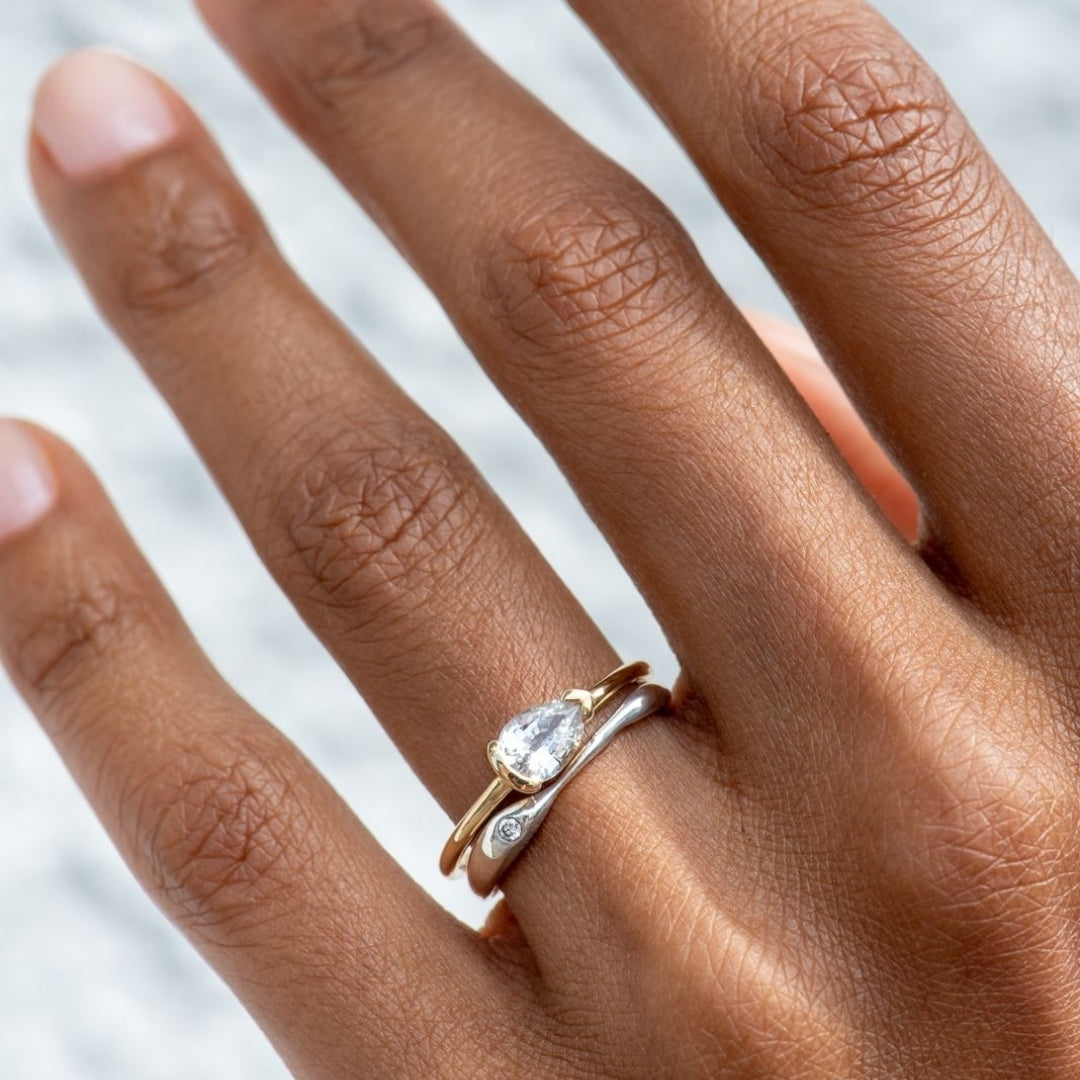 White Crystalline Ring Set