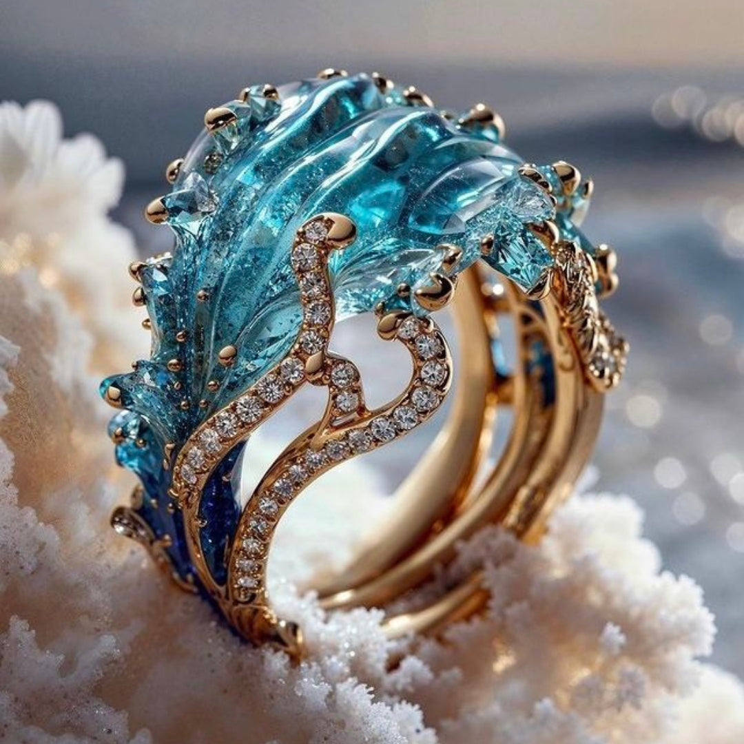 Ocean Exotic Wave Ring