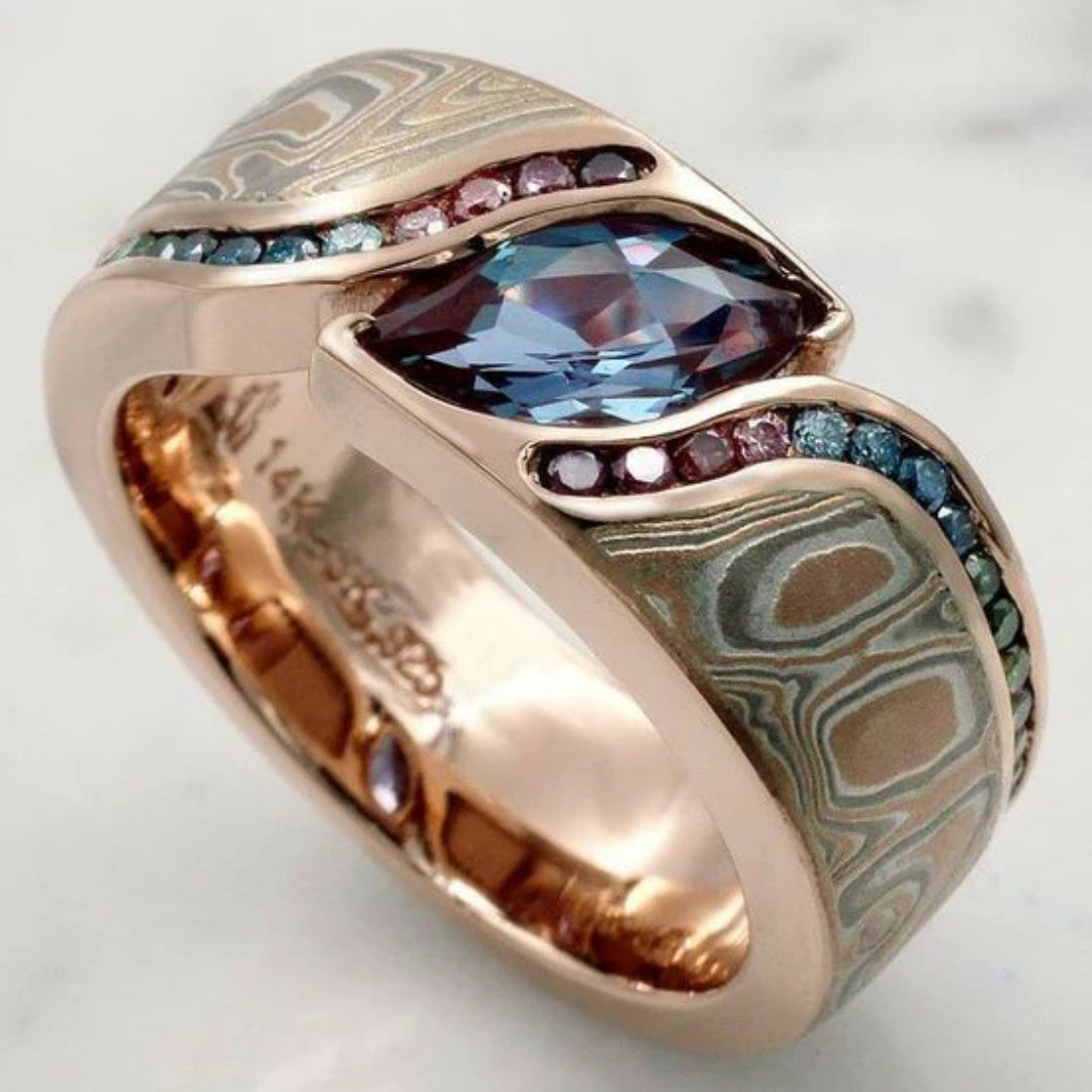 Sapphire Crystal Rose Ring