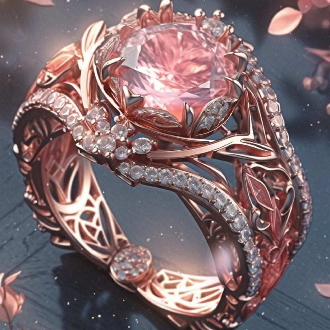 Pink Exotic Crown Ring
