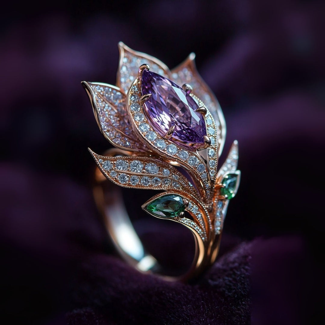 Crystalline Purple Exotic Ring