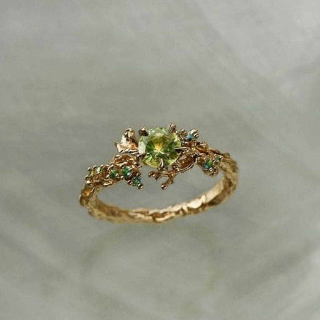 Olive Forged Gold Plated Ring