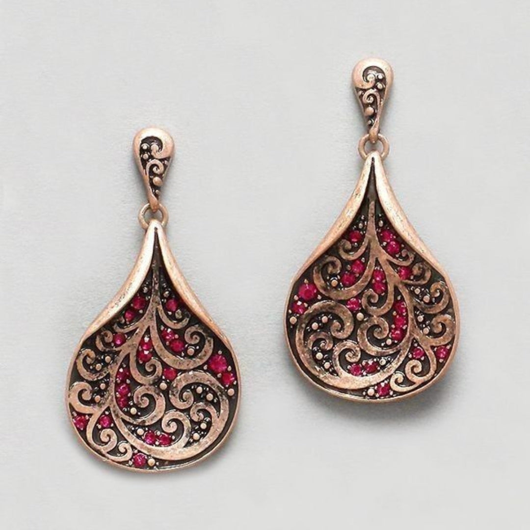 Red Rose Bright Earrings