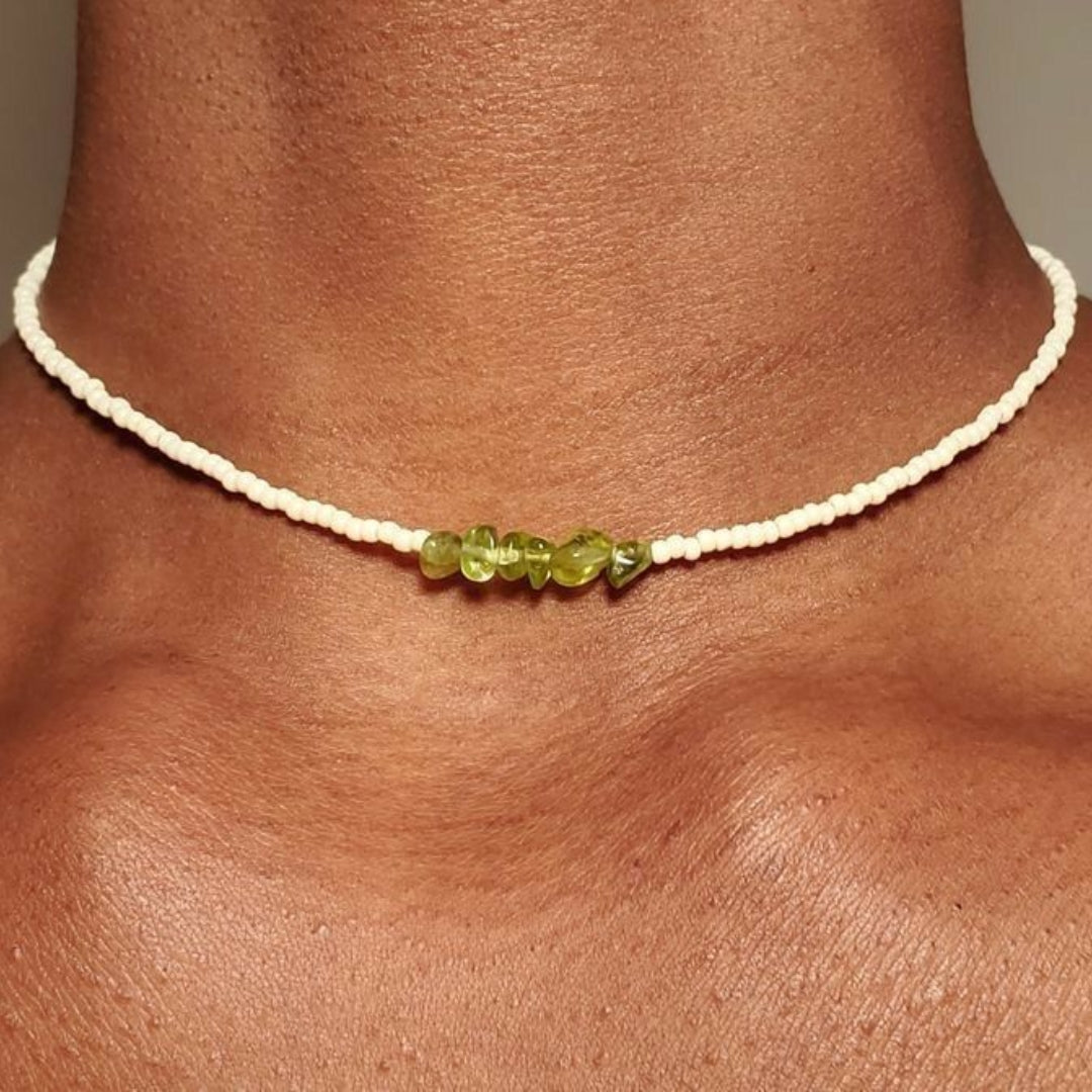 Green White Necklace
