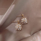 Small Square Zirconia Earrings in Gold