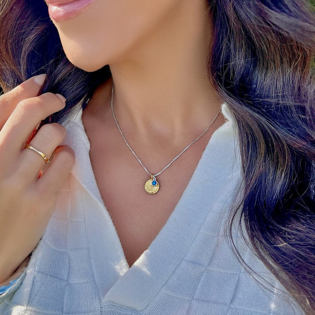 Personalized Birthstone Necklace (Gold)