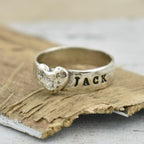 Personalized Heart Birthstone Ring