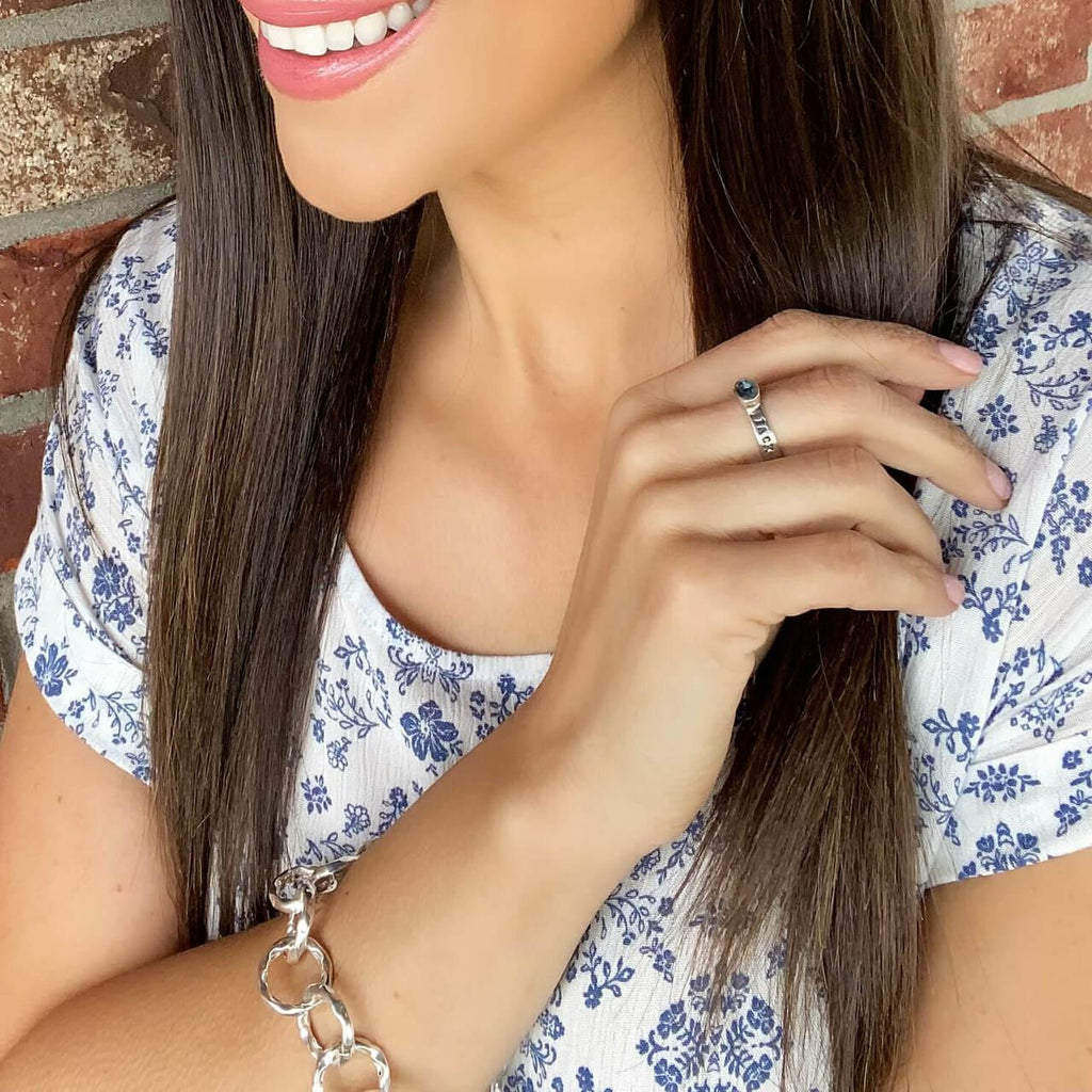 Personalized Oval Birthstone Ring