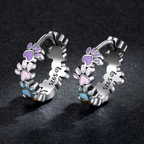 Colourful Paws Hoops Sterling Silver