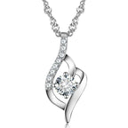 Women's Silver Plated Heart-Shaped Charm Necklace With Birthday Message Card