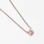 Women's Solitaire Zirconia Pendant Necklace With Cable chain