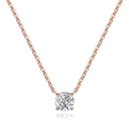 Women's Solitaire Zirconia Pendant Necklace With Cable chain