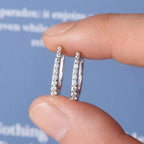 S925 All D Moissanite Clip Earrings U Shaped Hoop Huggie 925 Silver for Woman Certified Fine Jewelry Wedding Birthday Gift