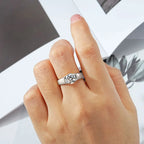 Certified Moissanite 2CT 8MM Engagement Wedding Ring for Couple Women Men 925 Silver Plated 18K Gold Ring Wide Finger Band