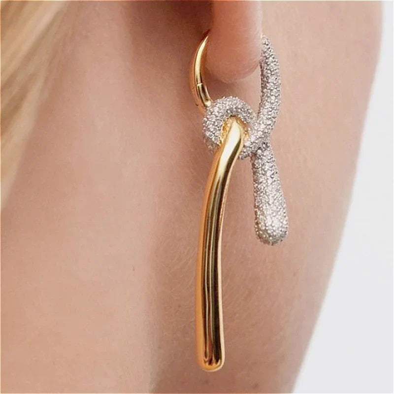 Bright Braided Golden Earrings