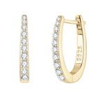 S925 All D Moissanite Clip Earrings U Shaped Hoop Huggie 925 Silver for Woman Certified Fine Jewelry Wedding Birthday Gift