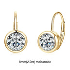 D Color Moissanite Clip Earrings for Girls 6.5mm/8mm Moissanite Diamond Round Earrings Silver 925 Jewelry Wedding Gift