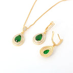 Thalienne Emerald Elegance Gold Jewelry Set