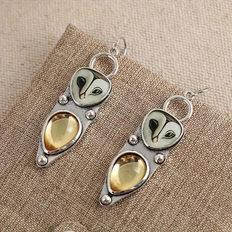 Boho Owl Drop Earrings - Nickel Free for Sensitive Ears